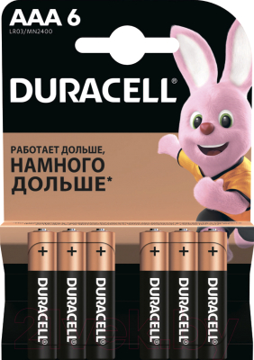 Комплект батареек Duracell LR03/MN2400/AAA 6BL - фото