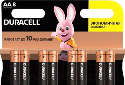 Комплект батареек Duracell LR6/MN1500/AA 8BL - фото