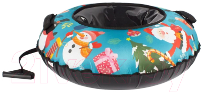 Тюбинг-ватрушка Snowstorm BZ-100 Cristmass / W112887 (100см, бирюзовый/черный)