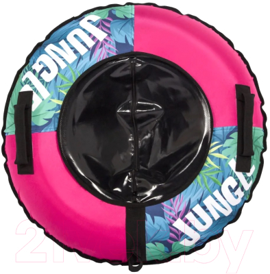 Тюбинг-ватрушка Snowstorm BZ-100 Jungle / W112913 (100см, розовый/зеленый) - фото