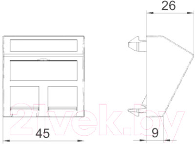 Лицевая панель OBO Bettermann DTS-2RM RW1 2M / 6119298