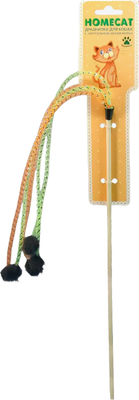Игрушка для кошек Homecat Дразнилка Помпоны из норки на пружинах / 71128 - фото