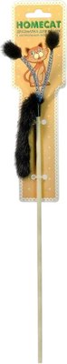 Игрушка для кошек Homecat Дразнилка Хвостик из норки с помпонами / 71131 - фото