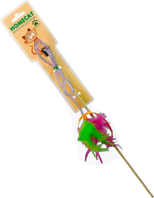 Игрушка для кошек Homecat Дразнилка Перья на пружине / 71134 - фото