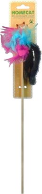 Игрушка для кошек Homecat Дразнилка Пальма из норки с перьями / 71137 - фото