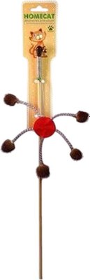 Игрушка для кошек Homecat Дразнилка Солнышко с фетром и норковыми помпонами / 71138 - фото