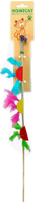 Игрушка для кошек Homecat Дразнилка Гирлянда из фетра с перьями / 71141 - фото