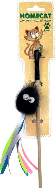 Игрушка для кошек Homecat Дразнилка Осьминожка из норки с лентами с бубенчиком / 86977 - фото