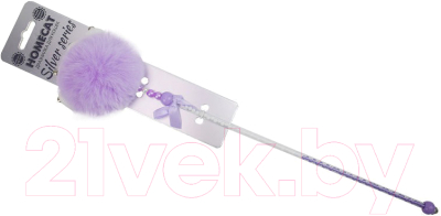 Игрушка для кошек Homecat Silver Series Дразнилка Помпон с бусинками / 78415 - фото