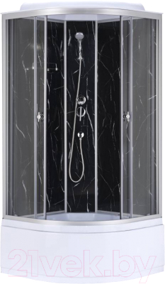 Душевая кабина Водный мир ВМ201 90x90 (черный мрамор) - фото