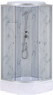 Душевая кабина Водный мир ВМ243 90x90 (белый мрамор) - фото