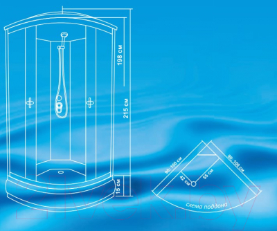 Душевая кабина Водный мир ВМ231 90x90