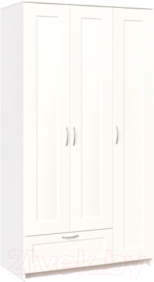 Шкаф Mio Tesoro Сириус 3-х створчатый 1 ящик 2.02.01.480.1 (белый) - фото