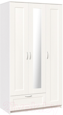 Шкаф Mio Tesoro Сириус 3-х створчатый 1 ящик 2.02.01.510.1 (белый) - фото