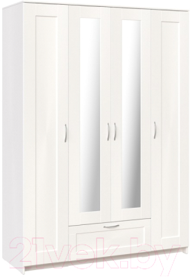 Шкаф Mio Tesoro Сириус 4-х створчатый 1 ящик 2.02.01.520.1 (белый) - фото