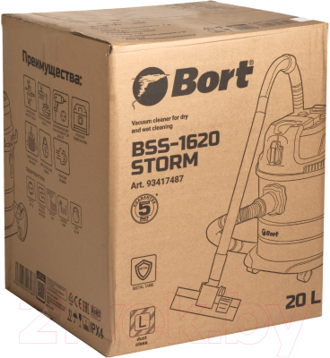 Профессиональный пылесос Bort BSS-1620-STORM (93417487)