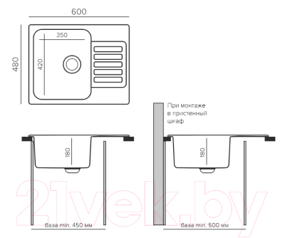 Мойка кухонная QuartzBond Bond 600