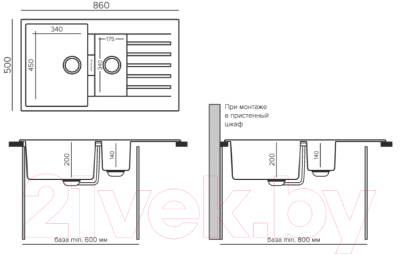 Мойка кухонная Tolero TL-860