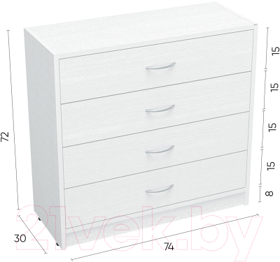 Комод Involux Престон 226T002 (белый структурный)