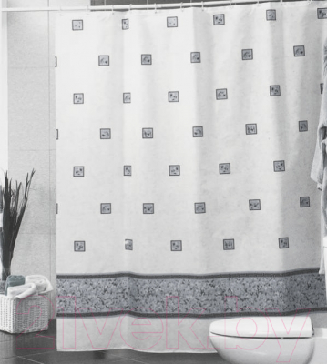 Шторка-занавеска для ванны Miranda Emerald Grey