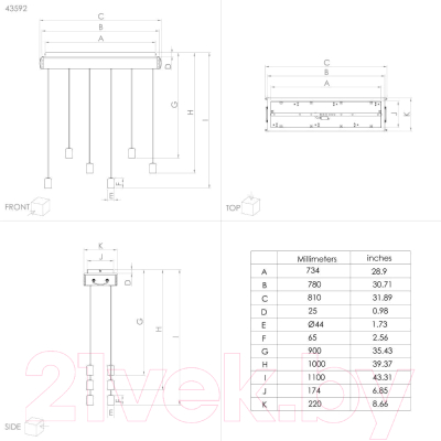 Люстра Eglo Wootton 43592