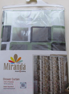 Шторка-занавеска для ванны Miranda Kare Green