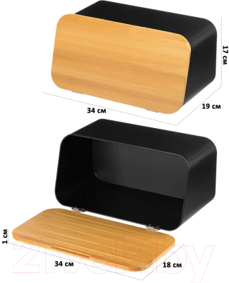 Хлебница Elan Gallery С бамбуковой крышкой-доской / 240397