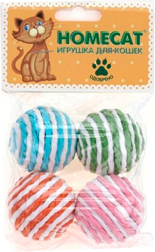 Набор игрушек для кошек Homecat Мячи веревочные Гремящие / 72359 - фото