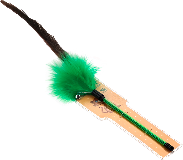 Игрушка для кошек Homecat Дразнилка С перьями на пружине с колокольчиком / 72369 - фото