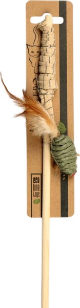 Игрушка для кошек Mon Tero Eco Дразнилка-удочка Мышь с кошачьей мятой / 51469 - фото