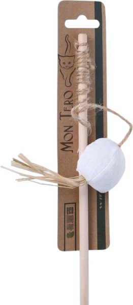 Игрушка для кошек Mon Tero Eco Дразнилка-удочка Шар с мятой / 60306 - фото
