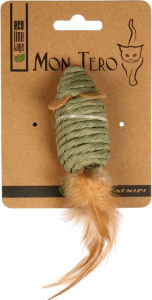 Игрушка для кошек Mon Tero Eco Мышь с перьями / 51495 - фото