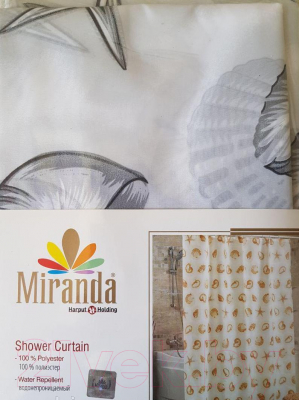 Шторка-занавеска для ванны Miranda Starfish Grey