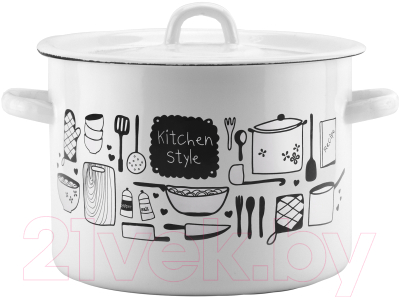 Кастрюля Эмаль Kitchen 01-1615/4М - фото