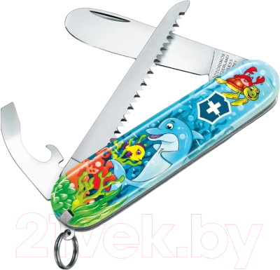 Нож швейцарский Victorinox Дельфин +раскраска и шнурок на шею / 0.2373.E1 - фото