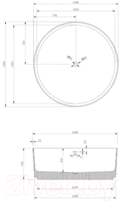 Ванна из искусственного камня Abber Stein AS9679