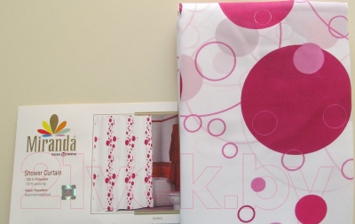 Шторка-занавеска для ванны Miranda Bubble Pink