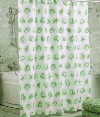 Шторка-занавеска для ванны Miranda Starfish Green