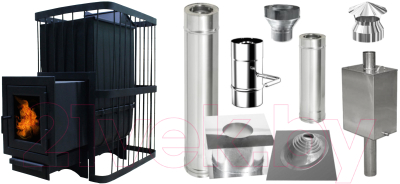 Печь-каменка КомфортПром Чугун закрытая / 1002210033 - фото
