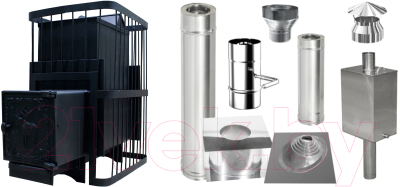 Печь-каменка КомфортПром Чугун закрытая / 1002210034 - фото