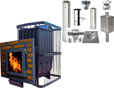 Печь-каменка КомфортПром Чугун закрытая / 1002210035 - фото