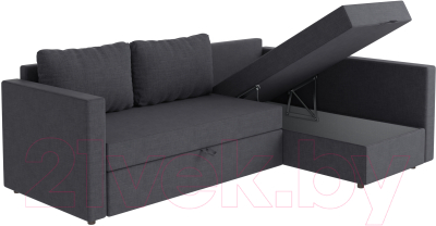 Диван угловой Mio Tesoro Тилаус длинный подлокотник (Dark Grey)