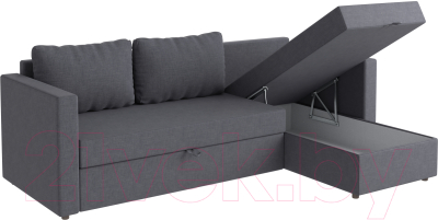 Диван угловой Mio Tesoro Тилаус короткий подлокотник (Dark Grey)
