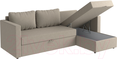 Диван угловой Mio Tesoro Тилаус короткий подлокотник (Beige/Grey)