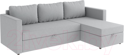 Диван угловой Mio Tesoro Тилаус короткий подлокотник (lt Grey) - фото