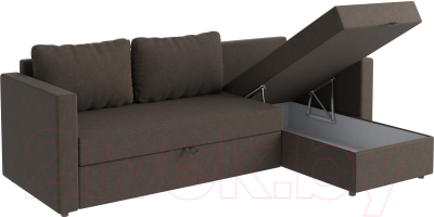 Диван угловой Mio Tesoro Тилаус короткий подлокотник (Brown)