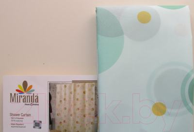 Шторка-занавеска для ванны Miranda Circle Green