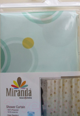 Шторка-занавеска для ванны Miranda Circle Green