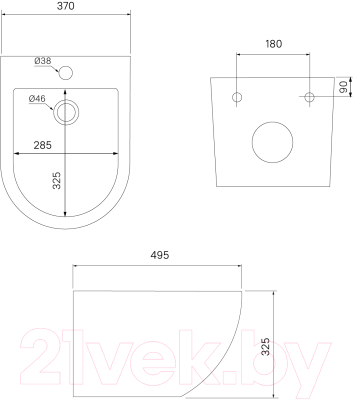 Биде подвесное IDDIS Blanco BLARB02i82