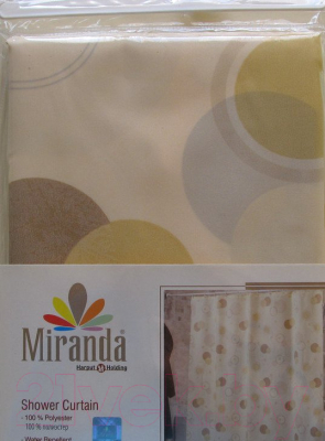 Шторка-занавеска для ванны Miranda Circle Beige